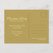 Weihnachtskuchen-Party Postkarte (Rückseite)