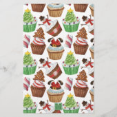 Weihnachtskuchen Personalisiert Briefpapier (Rückseite)