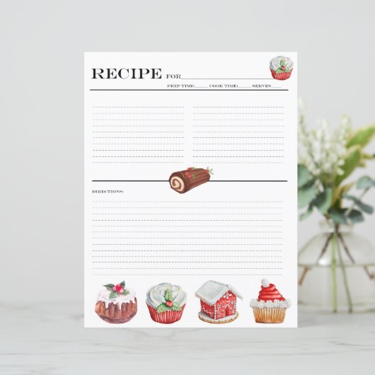 Weihnachtskuchen Rezept Buchbinderkarten (Stehend Vorderseite)