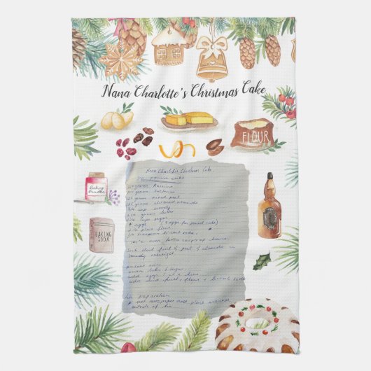 Weihnachtskuchen | Rezpe Heirloom Teetücher Geschirrtuch (Vertikal)