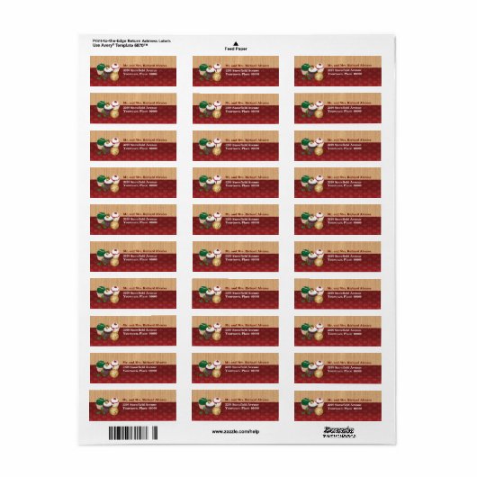 Weihnachtskuchen-Rücksendeadresse (Vorne)