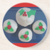 Weihnachtskuchen Sandstein Untersetzer (Vorne)