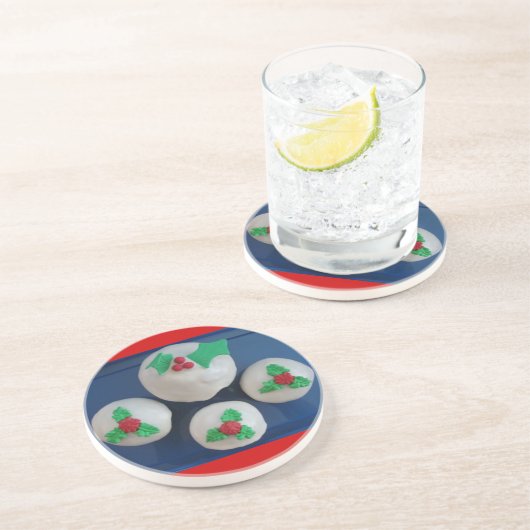 Weihnachtskuchen Sandstein Untersetzer (Seite)