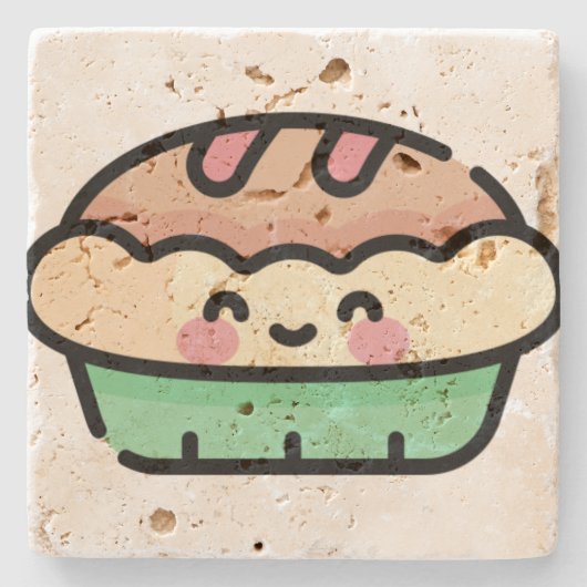 Weihnachtskuchen Steinuntersetzer (Vorderseite)