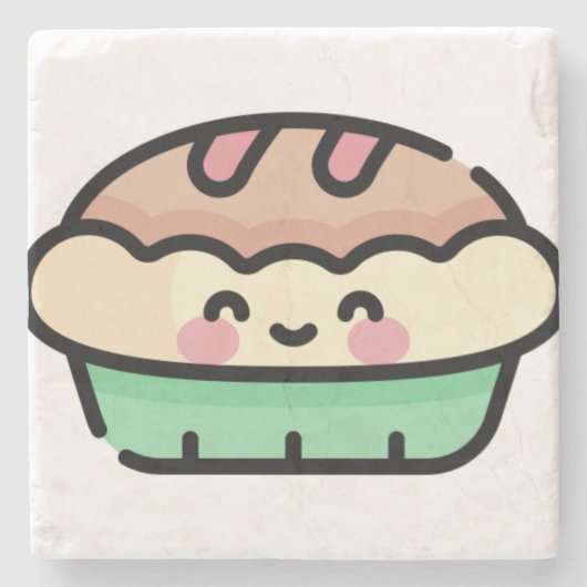 Weihnachtskuchen Steinuntersetzer (Vorderseite)