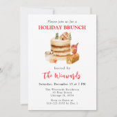 Weihnachtskuchen und Getränke Festtagsbrunch Einladung (Vorderseite)