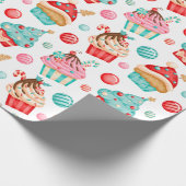 Weihnachtskuchen und Weihnachtscreme Geschenkpapier (Ecke)