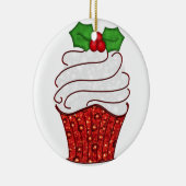 Weihnachtskuchen-Verzierung im Rot Keramikornament (Rechts)