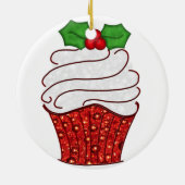 Weihnachtskuchen-Verzierung im Rot Keramikornament (Hinten)