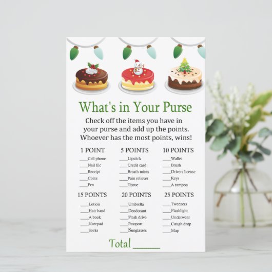 Weihnachtskuchen Was ist in Ihrem Geldbeutel? (Stehend Vorderseite)