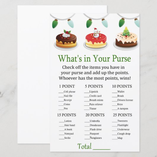 Weihnachtskuchen Was ist in Ihrem Geldbeutel? (Vorne/Hinten)