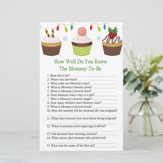 Weihnachtskuchen wie gut Sie wissen, Baby-Dusche (Stehend Vorderseite)