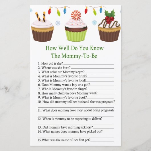 Weihnachtskuchen wie gut Sie wissen, Baby-Dusche (Vorderseite)