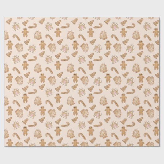 Weihnachtskuchenmuster gekachelt geschenkpapier (Flach)