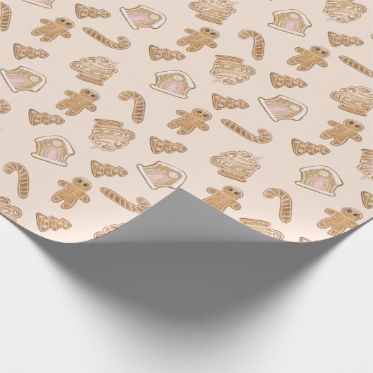Weihnachtskuchenmuster gekachelt geschenkpapier (Ecke)