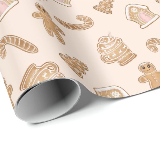 Weihnachtskuchenmuster gekachelt geschenkpapier (Rolleneckpunkt)