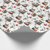 Weihnachtskuchenmuster Geschenkpapier (Ecke)