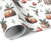 Weihnachtskuchenmuster Geschenkpapier (Rolleneckpunkt)