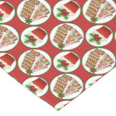 Weihnachtskuchenmuster Kurzer Tischläufer (Ecke)