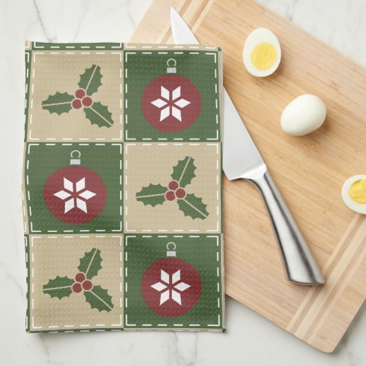 Weihnachtsküchentuch Geschirrtuch (Viertel Falte)