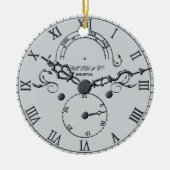Weihnachtskuckuck oder Großvater Uhr Weihnachten Keramik Ornament (Vorne)
