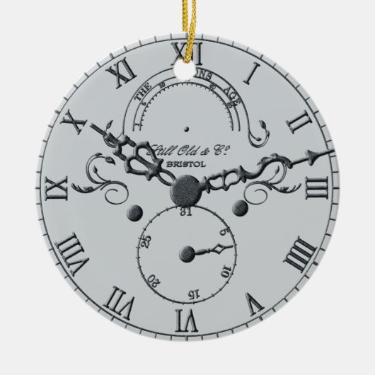 Weihnachtskuckuck oder Großvater Uhr Weihnachten Keramik Ornament (Vorne)