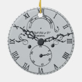 Weihnachtskuckuck oder Großvater Uhr Weihnachten Keramik Ornament (Hinten)