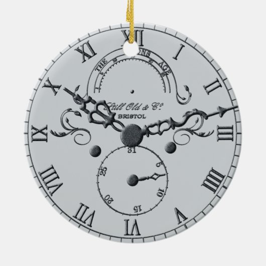 Weihnachtskuckuck oder Großvater Uhr Weihnachten Keramik Ornament (Hinten)