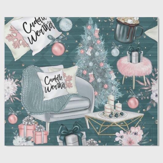 Weihnachtskuddle Wetter Geschenkpapier (Flach)