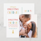 Weihnachtskuddles lustig buntes ein Foto Feiertagspostkarte (Vorne/Hinten)