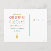 Weihnachtskuddles lustig buntes ein Foto Feiertagspostkarte (Rückseite)
