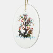 Weihnachtskugel auf Baum Santa Pitbull Hund Lover Keramik Ornament (Links)