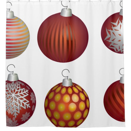 Weihnachtskugel Dekoration Duschvorhang (Vorderseite)
