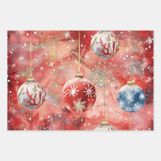 Weihnachtskugel Geschenkpapier Set (Vorderseite 3)