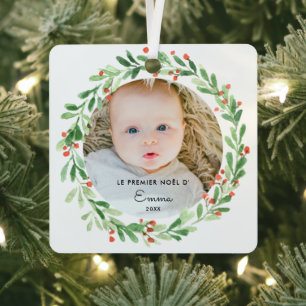 Weihnachtskugel mit Foto und Vornamen Ornament Aus Metall