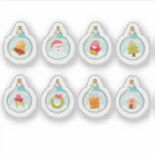 Weihnachtskugel-Ornament-Aufklebersammlung Aufkleber (Vorderseite)