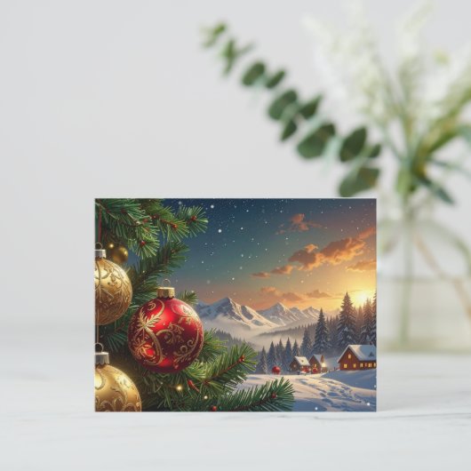 Weihnachtskugel Postkarte (Stehend Vorderseite)