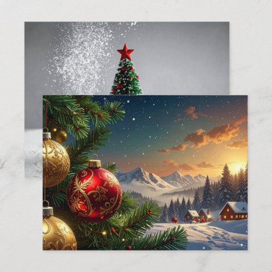 Weihnachtskugel Postkarte (Vorne/Hinten)