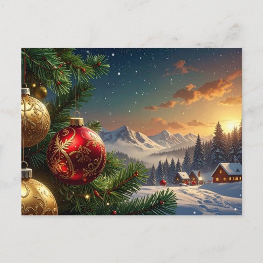 Weihnachtskugel Postkarte (Vorderseite)