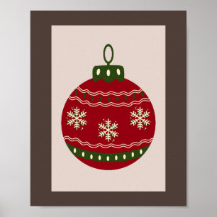 Weihnachtskugel Rot Poster