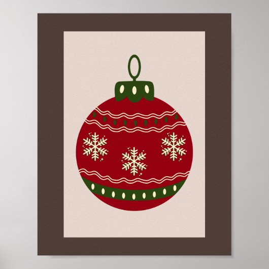 Weihnachtskugel Rot Poster (Vorne)