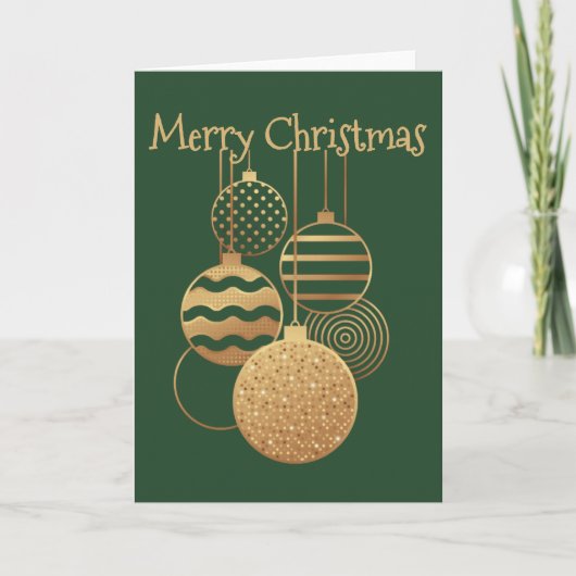 Weihnachtskugeldesign mit Gruß grün blanko Karte (Vorderseite)
