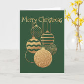 Weihnachtskugeldesign mit Gruß grün blanko Karte (Gelbe Blume)
