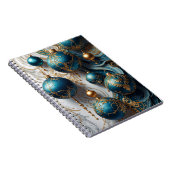 Weihnachtskugeln Blau Gold Festzauber Notizblock (Rechte Seite)