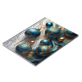 Weihnachtskugeln Blau Gold Festzauber Notizblock (Linke Seite)