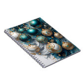 Weihnachtskugeln Blau Gold Luxus Ornament Notizblock (Rechte Seite)