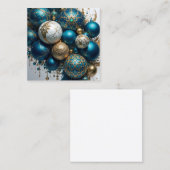 Weihnachtskugeln Gold Blau Luxus Fest Begleitkarte (Vorne/Hinten)