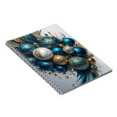 Weihnachtskugeln Gold Blau Luxus Fest Notizblock (Rechte Seite)