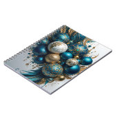 Weihnachtskugeln Gold Blau Luxus Fest Notizblock (Linke Seite)