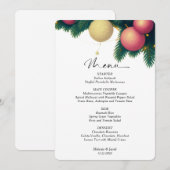 Weihnachtskugeln Hochzeitsmenü Menükarte (Vorne/Hinten)